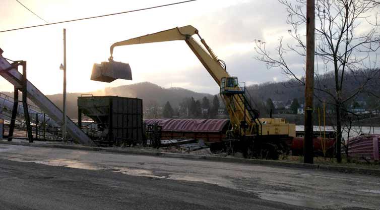 Unloading Barge Freight